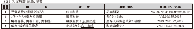 和文原著、総説、著書